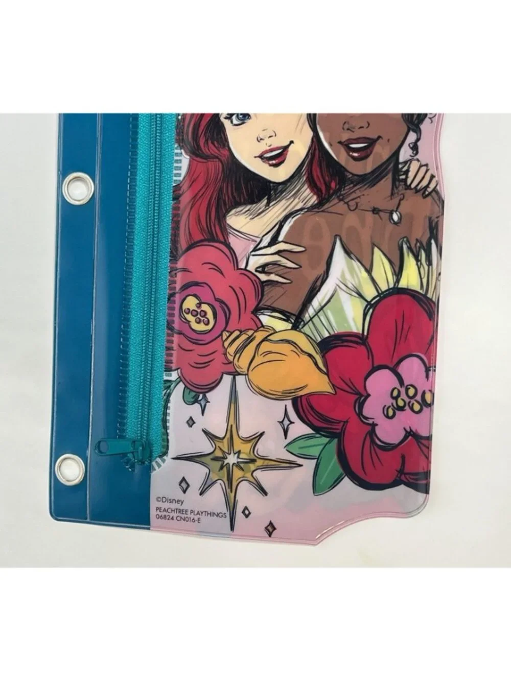 Disney Princess Ariel Tiana Pencil Pouch Binder Case NWT
